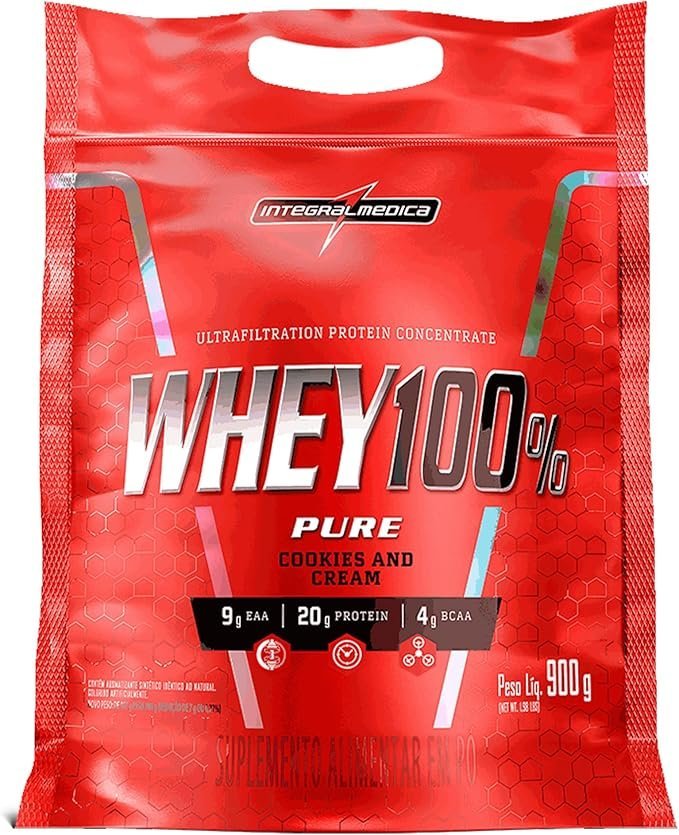 Integralmedica-Whey-Protein-Concentrado-Cookies-and-Cream-100-Pure-21g-de-Proteina-por-Scoop-Suplementacao-Alimentar-Pos-Treino-Formula-Enriquecida-com-BCAAs-Pouch-900g.jpg Integralmédica - Whey Protein Concentrado Cookies and Cream 100% Pure - 21g de Proteína por Scoop, Suplementação Alimentar Pós-Treino, Fórmula Enriquecida com BCAAs - Pouch 900g - Imagem 1